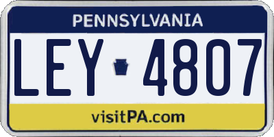 PA license plate LEY4807