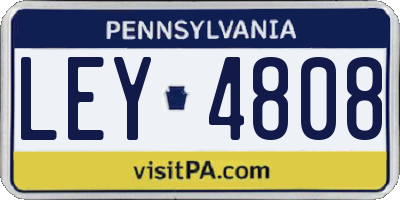 PA license plate LEY4808