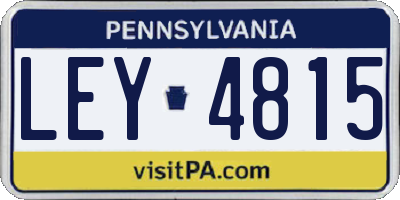 PA license plate LEY4815