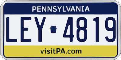 PA license plate LEY4819