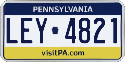 PA license plate LEY4821