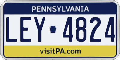 PA license plate LEY4824