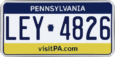 PA license plate LEY4826