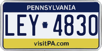 PA license plate LEY4830