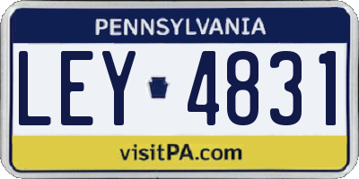 PA license plate LEY4831