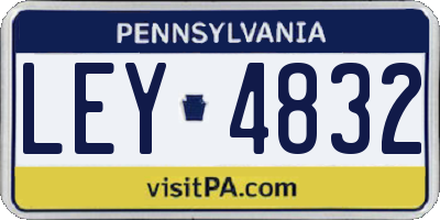 PA license plate LEY4832