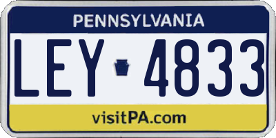 PA license plate LEY4833