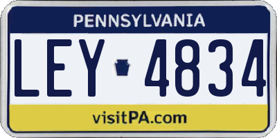 PA license plate LEY4834
