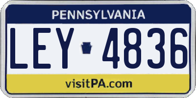 PA license plate LEY4836