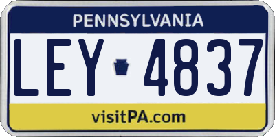 PA license plate LEY4837