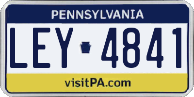 PA license plate LEY4841