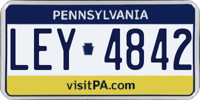 PA license plate LEY4842