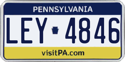 PA license plate LEY4846