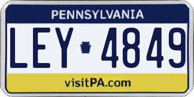PA license plate LEY4849