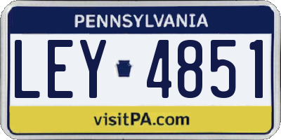 PA license plate LEY4851