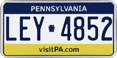 PA license plate LEY4852