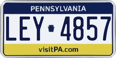 PA license plate LEY4857
