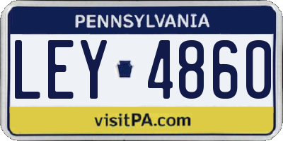 PA license plate LEY4860