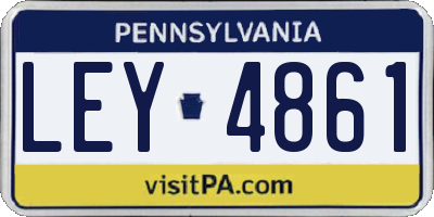 PA license plate LEY4861