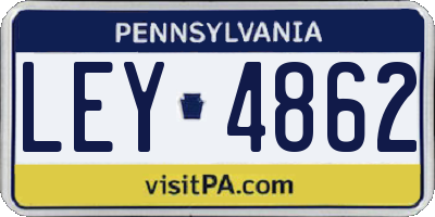 PA license plate LEY4862