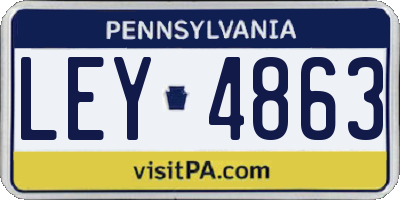 PA license plate LEY4863