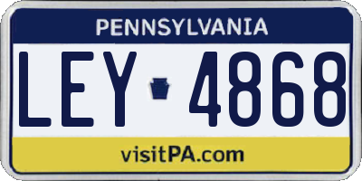 PA license plate LEY4868