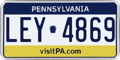 PA license plate LEY4869