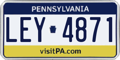 PA license plate LEY4871