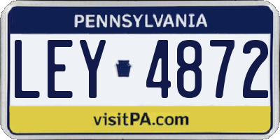 PA license plate LEY4872