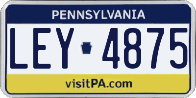 PA license plate LEY4875