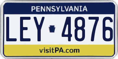 PA license plate LEY4876