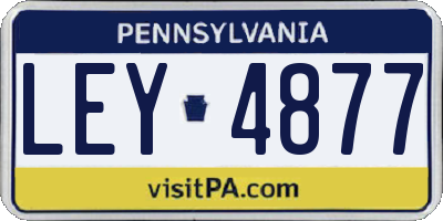 PA license plate LEY4877