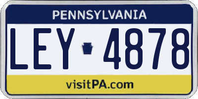 PA license plate LEY4878