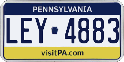 PA license plate LEY4883
