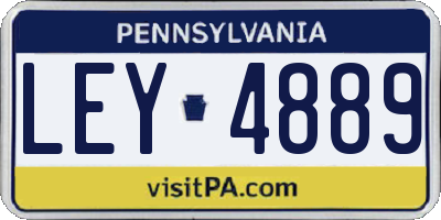 PA license plate LEY4889