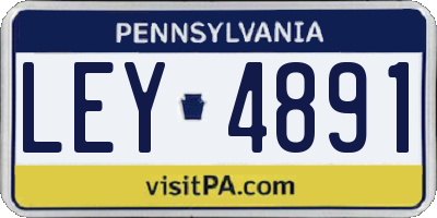 PA license plate LEY4891