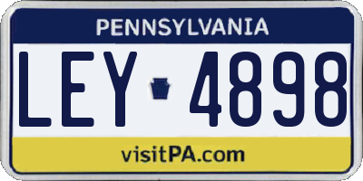 PA license plate LEY4898