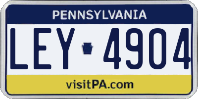 PA license plate LEY4904