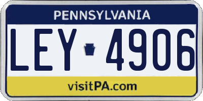 PA license plate LEY4906