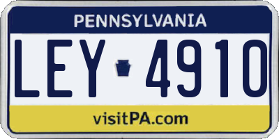 PA license plate LEY4910