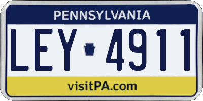 PA license plate LEY4911