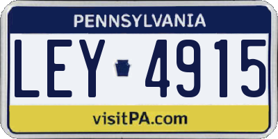 PA license plate LEY4915