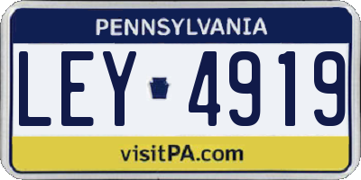 PA license plate LEY4919