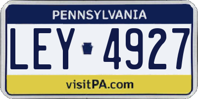 PA license plate LEY4927