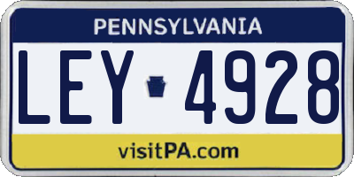 PA license plate LEY4928