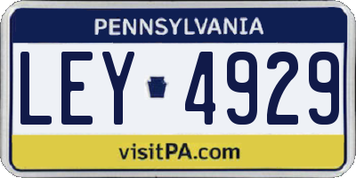 PA license plate LEY4929