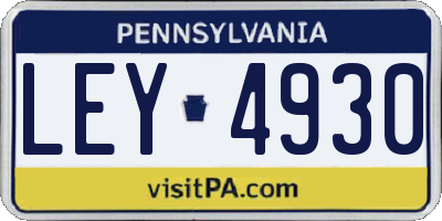 PA license plate LEY4930