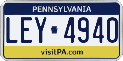 PA license plate LEY4940