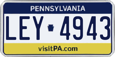 PA license plate LEY4943