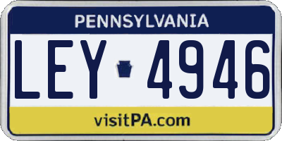 PA license plate LEY4946